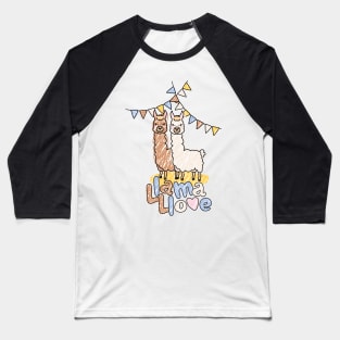 Llama Love Valentine Baseball T-Shirt